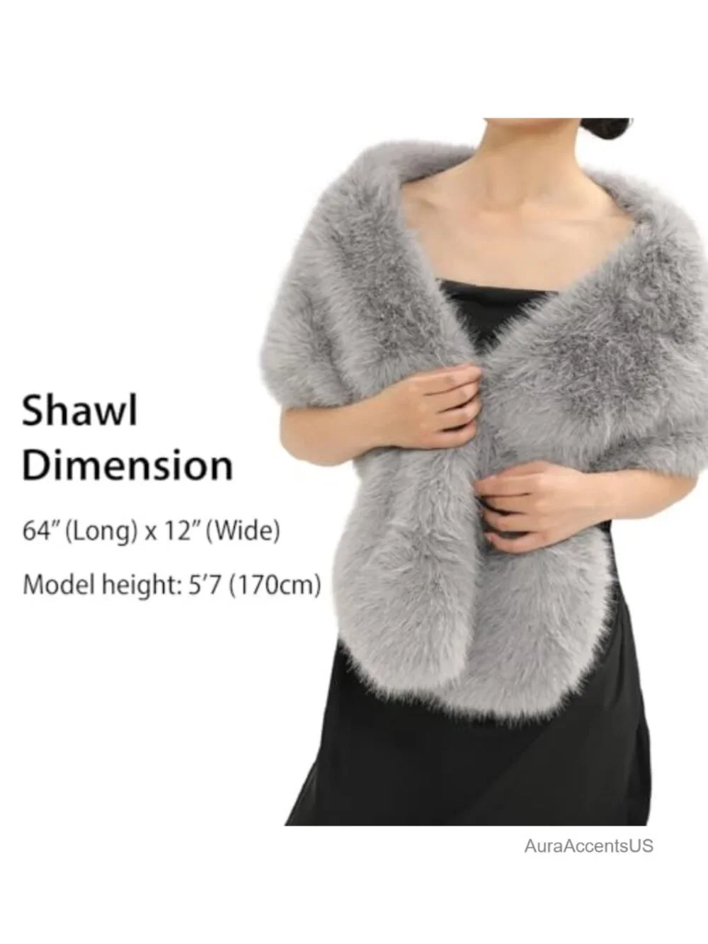 Faux Fur Scarf Shrug for Women Winter Coat Dress Wrap